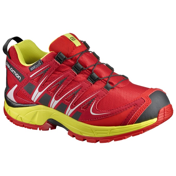 SALOMON UK XA PRO 3D CSWP J - Kids Trail Running Shoes Red/Yellow,NXDA74691